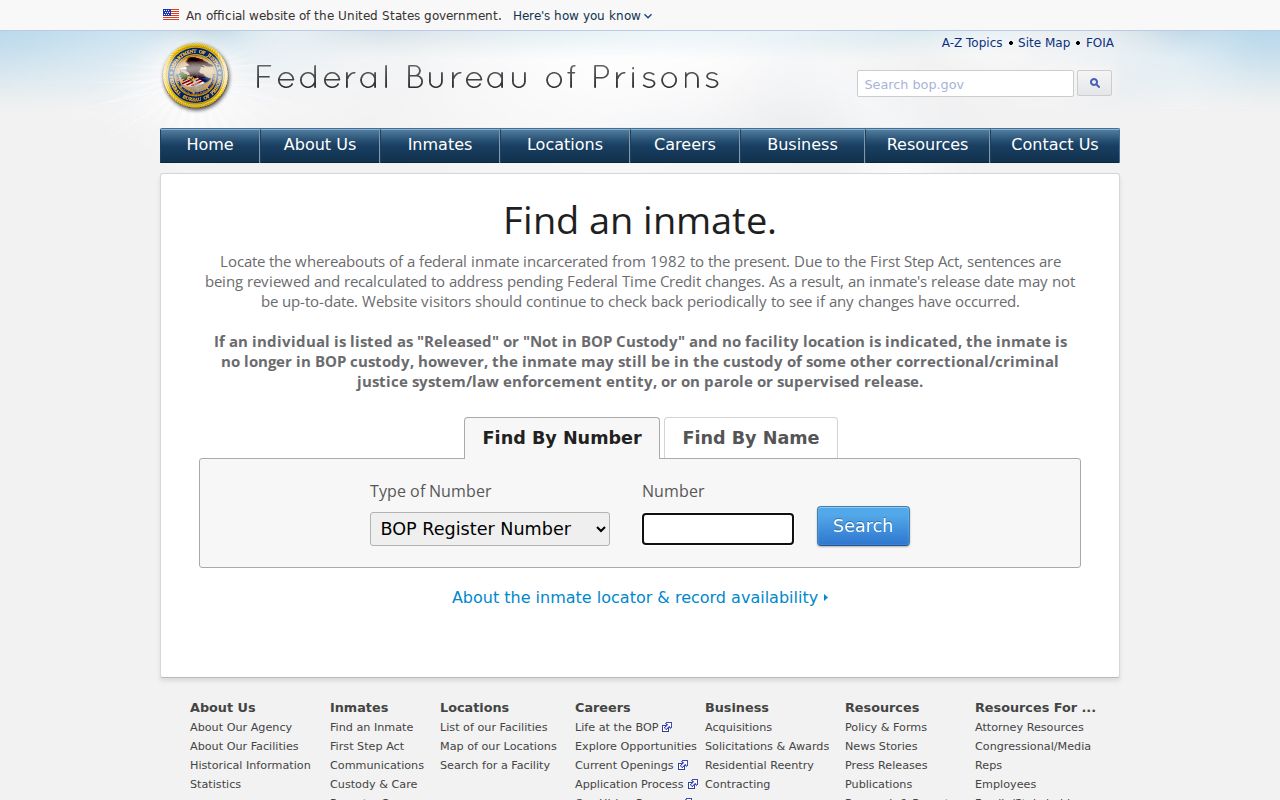 Gilliam County criminal case custody comparison with the federal inmate locator